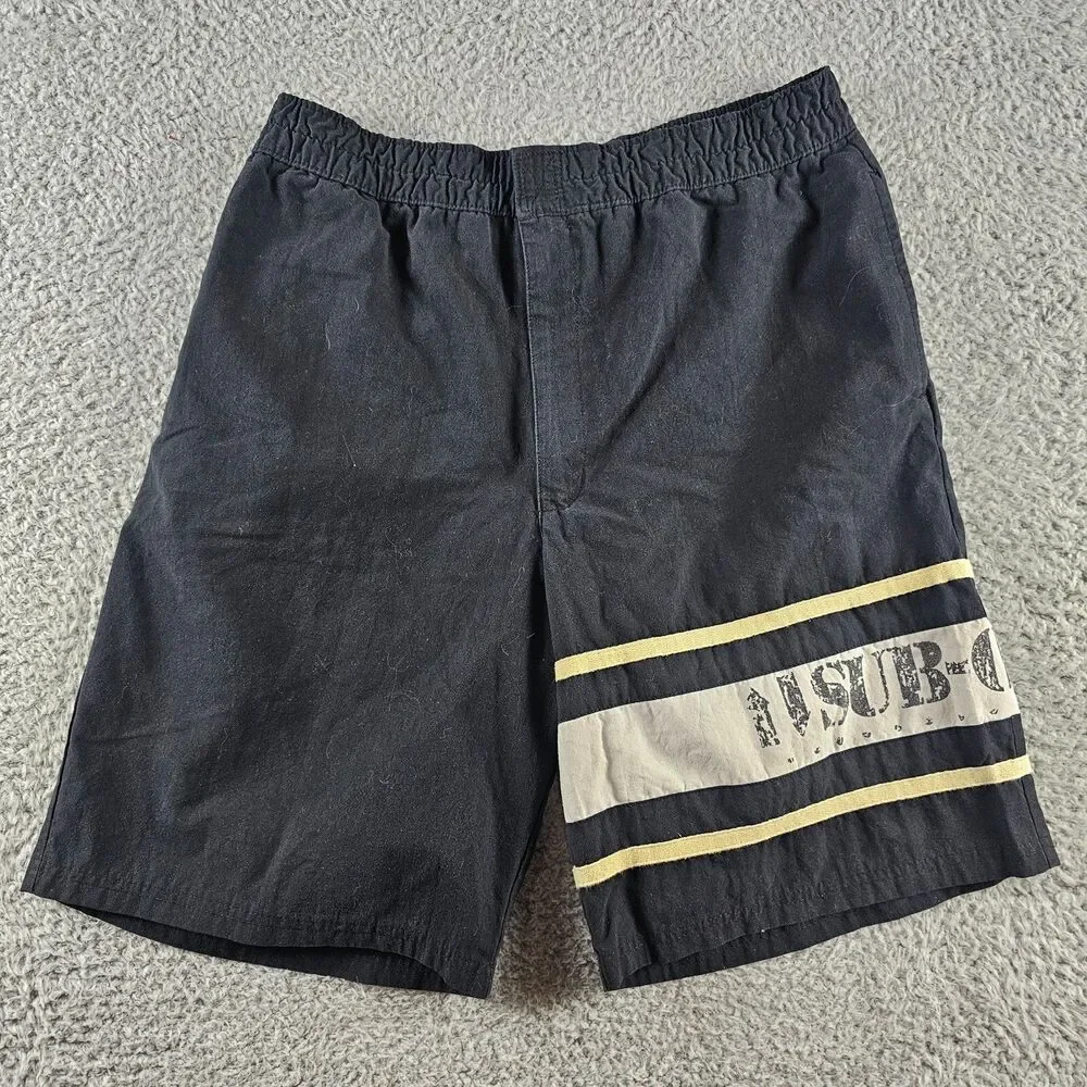 Vintage Gitano Shorts MEns Large Black 90s Swim Trunks Board Surf Beach Casual